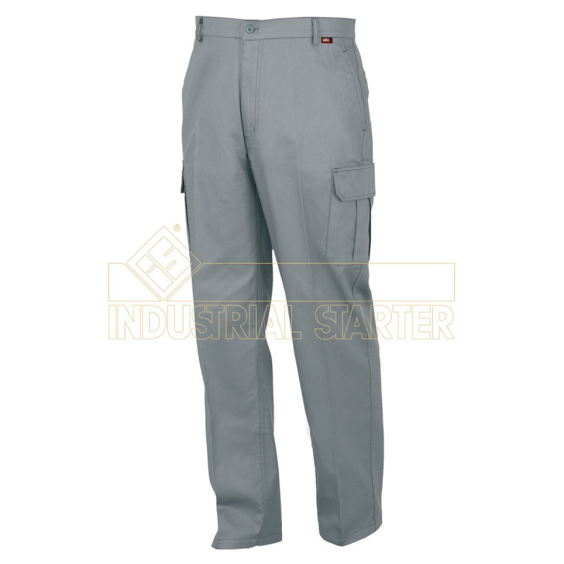 PANTALON GRIS SUMMER ALGODON 100% LIGERO MULTIBOLSILLO TALLA L