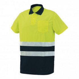 POLO A.V. 8584 AZUL MARINO/AMARILLO TALLA XL