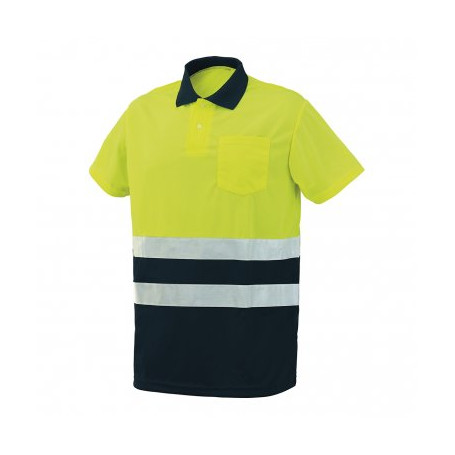 POLO A.V. 8584 AZUL MARINO/AMARILLO TALLA XL