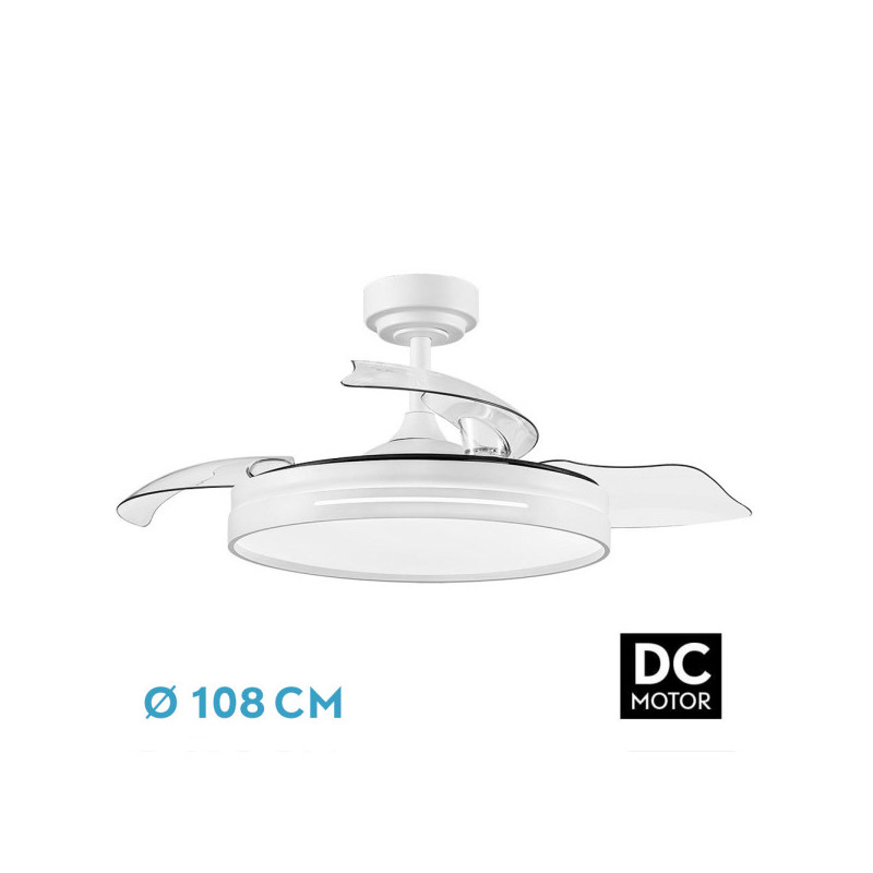 VENTILADOR TECHO ASPAS PLEGABLES 50CM 72W DC